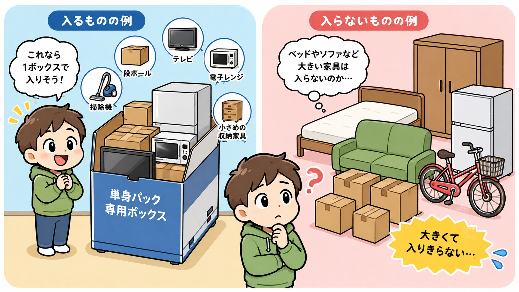 単身パックが安いかは荷物量・距離・日程で決まる