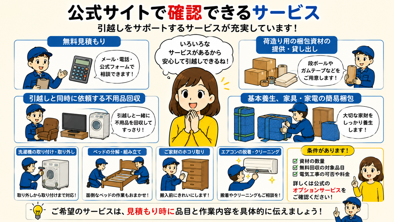 公式サイトで確認できるサービス