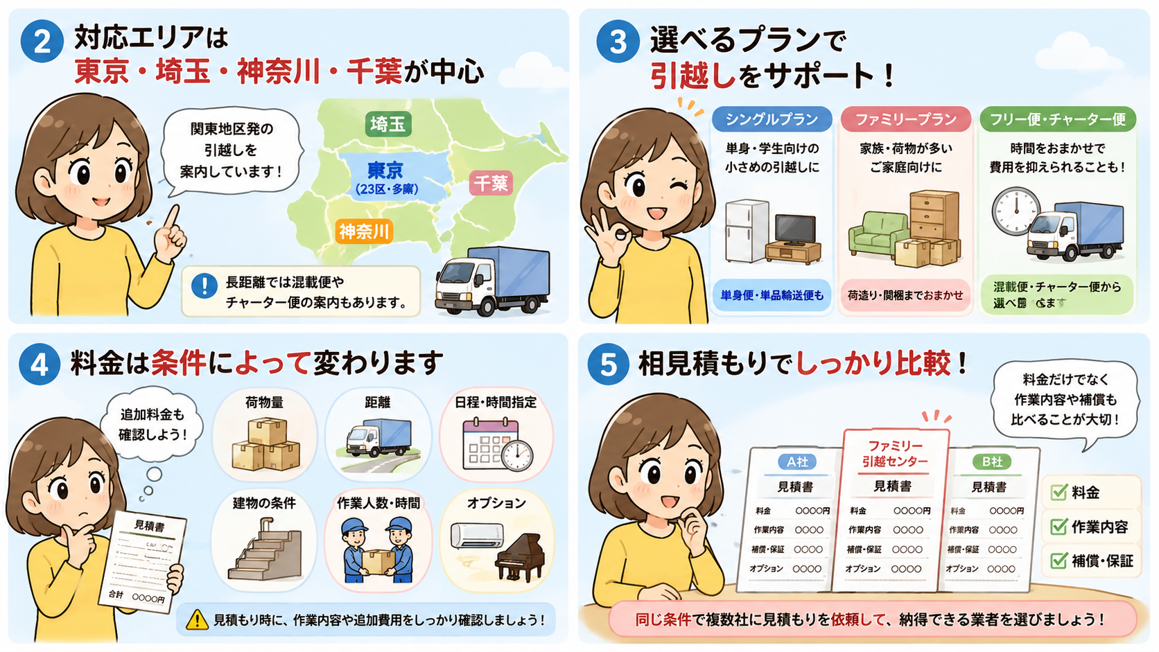 ファミリー引越センターに依頼する前のチェックリスト