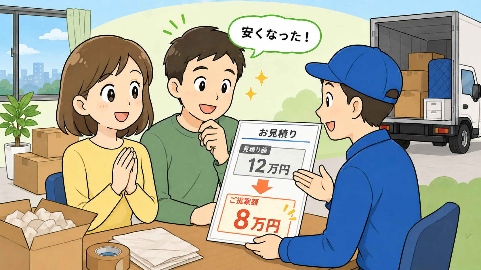 日通の引越し良い評判・口コミその２．引っ越し費用が安い！