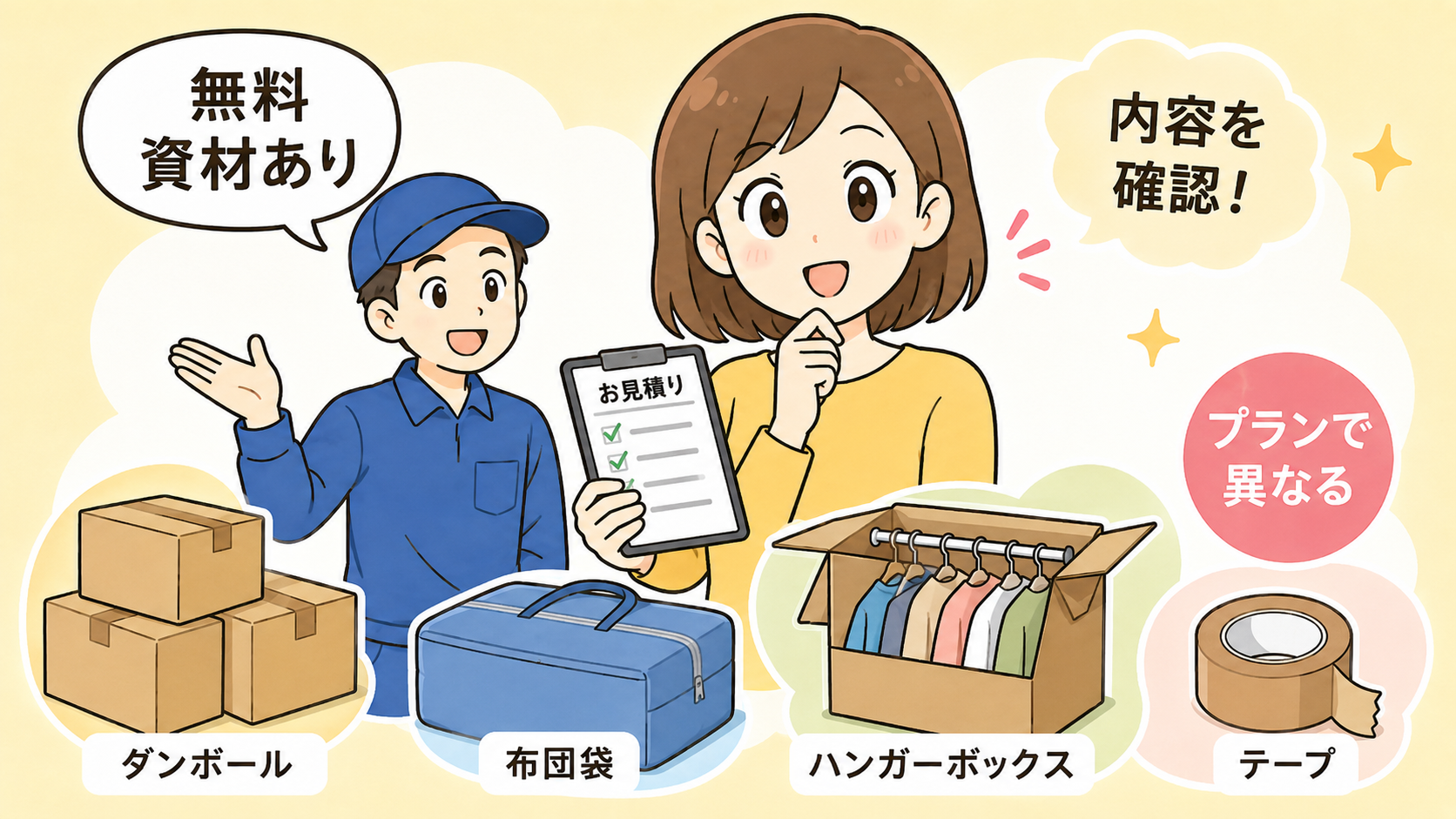 梱包資材や無料サービスはある？