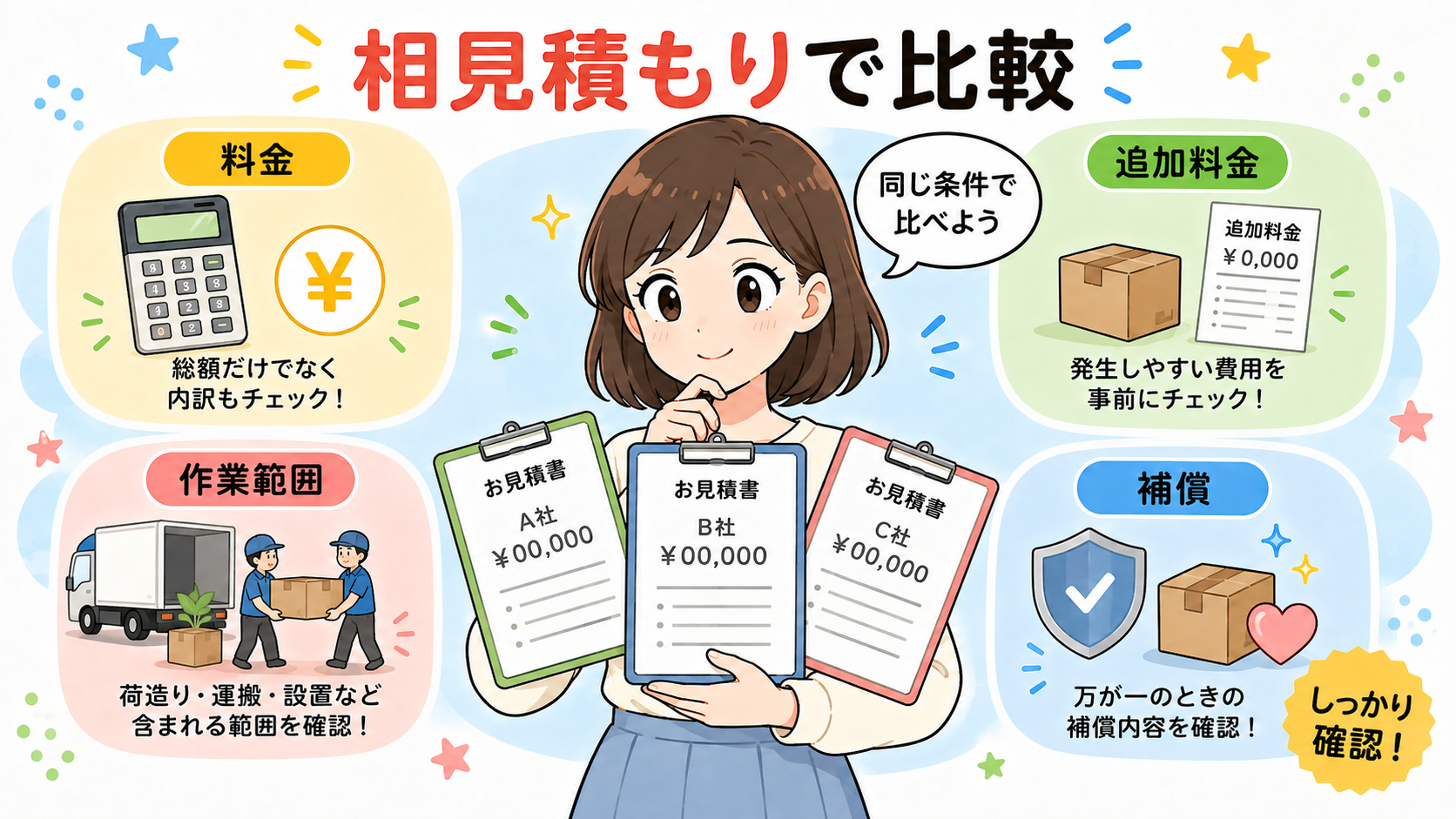 引越し業者は相見積もりで比較する