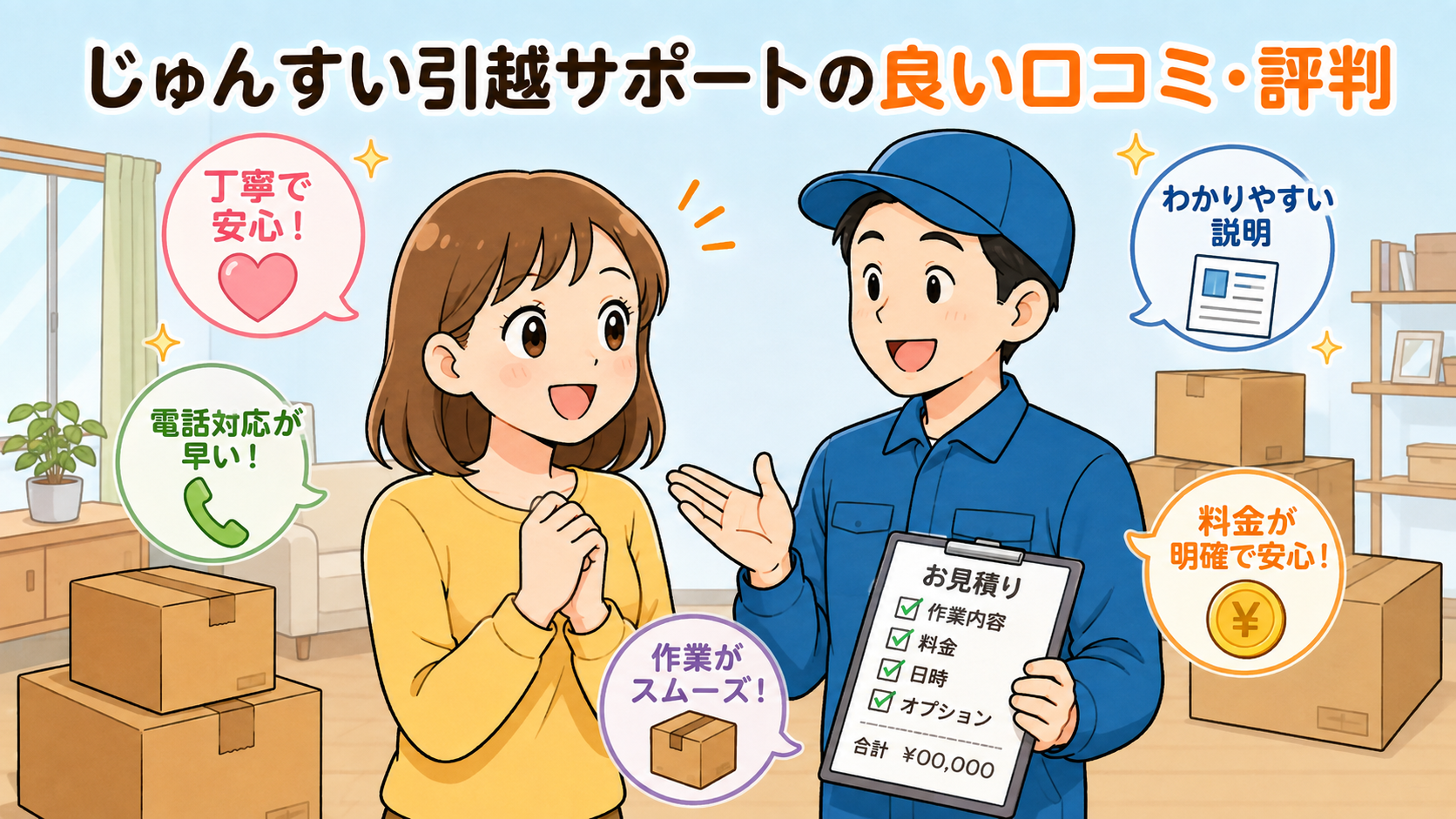じゅんすい引越サポートの良い口コミ・評判・レビュー