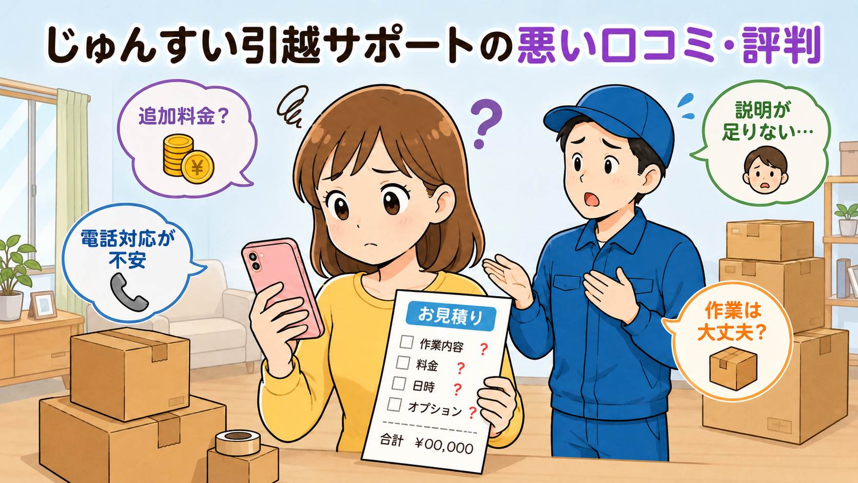 じゅんすい引越サポートの悪い口コミ・評判・レビュー