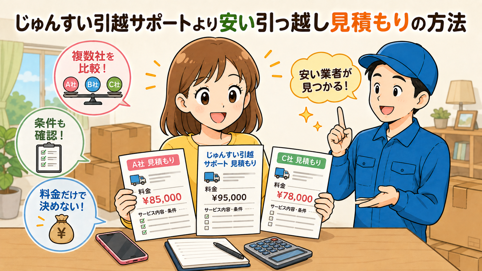 じゅんすい引越サポートより安い引っ越し見積もりの方法