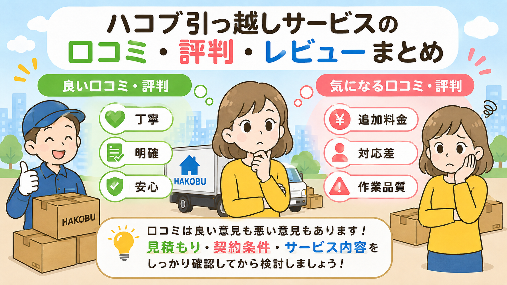 ハコブ引っ越しサービスの口コミ・評判・レビューまとめ