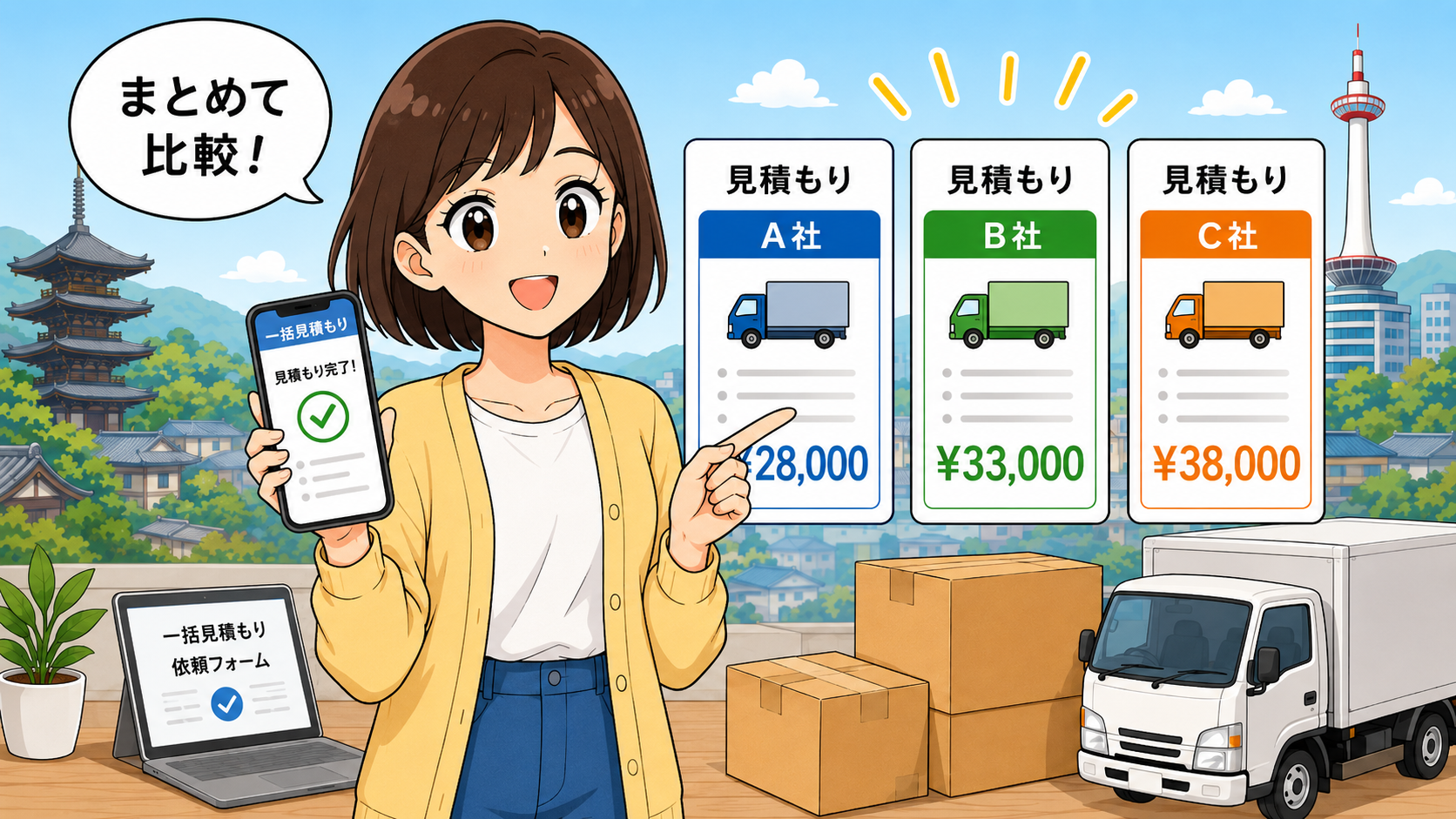 京都の引っ越しが安い業者の一括見積もり