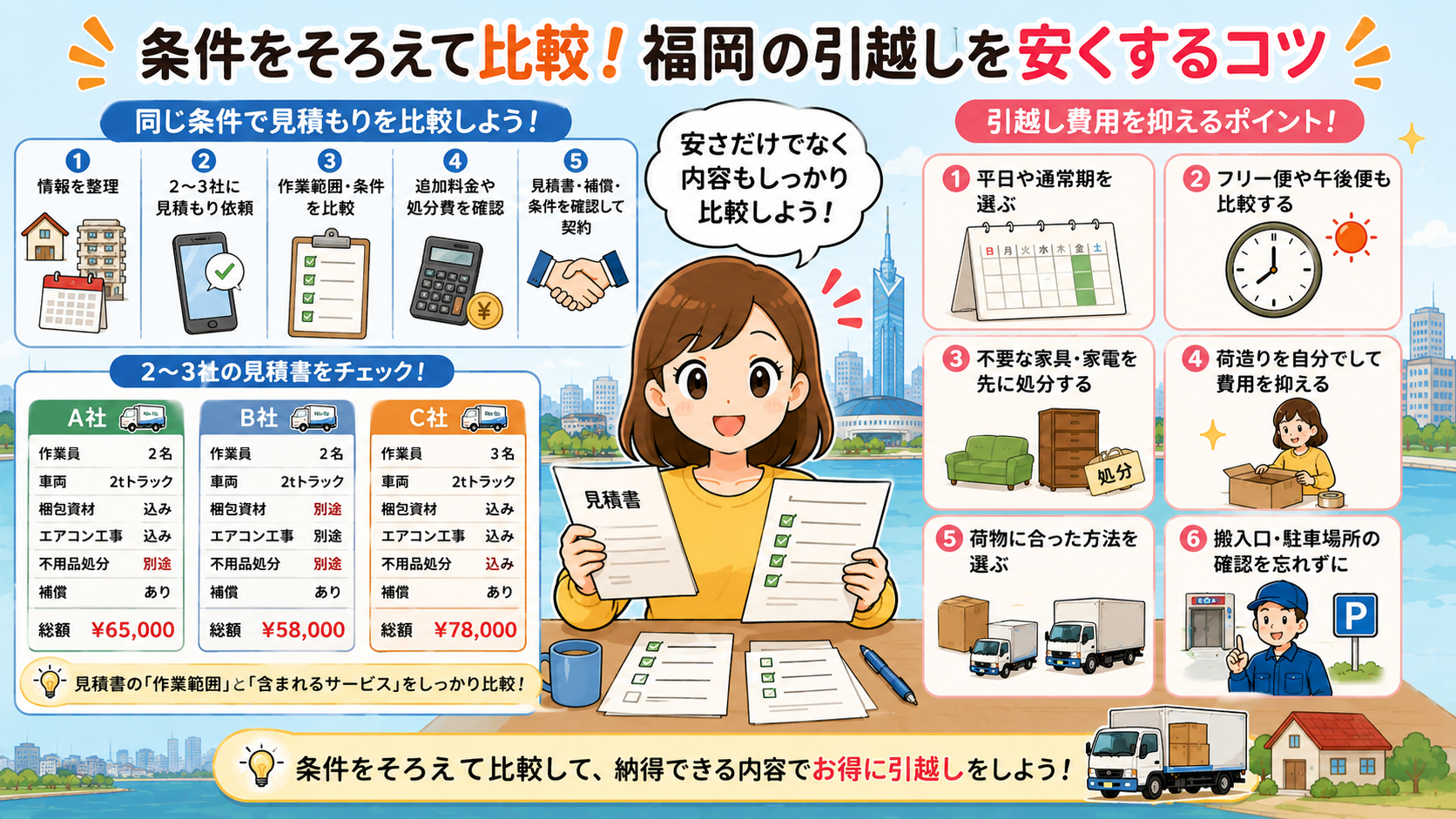福岡の引越し業者を比較する方法