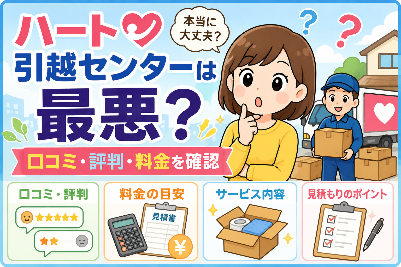 ハート引越センターは最悪？口コミ・評判・料金を確認