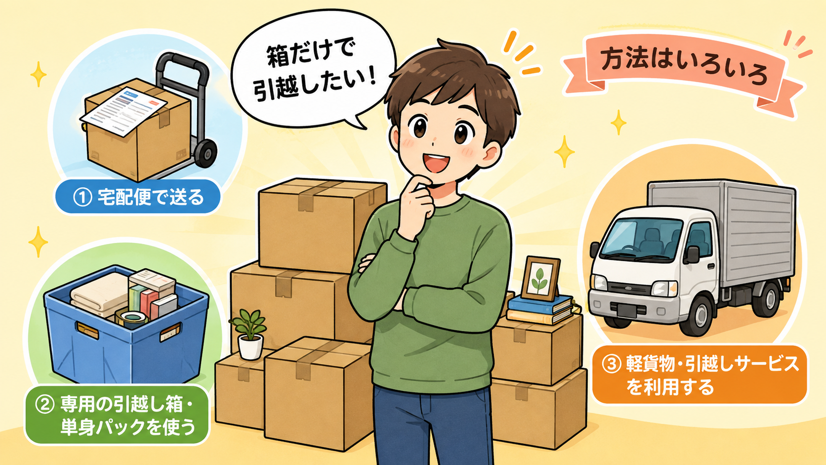 段ボールだけの引越しは安い？宅配便・単身パックの選び方