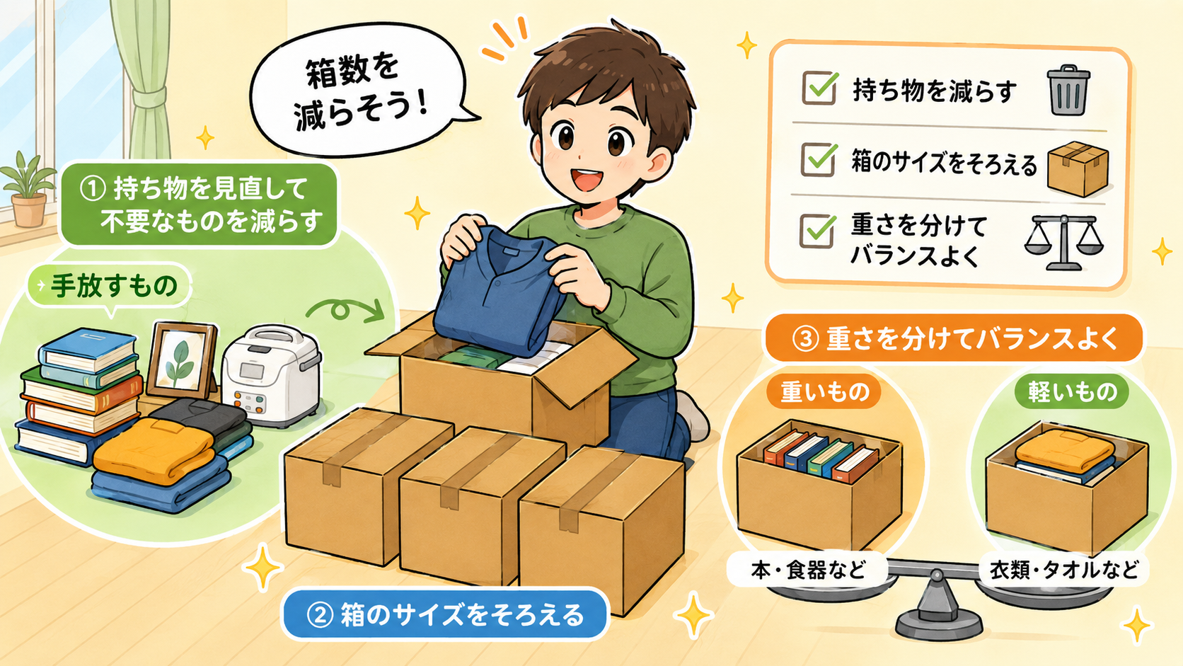 段ボールだけの引越しを安くするコツ