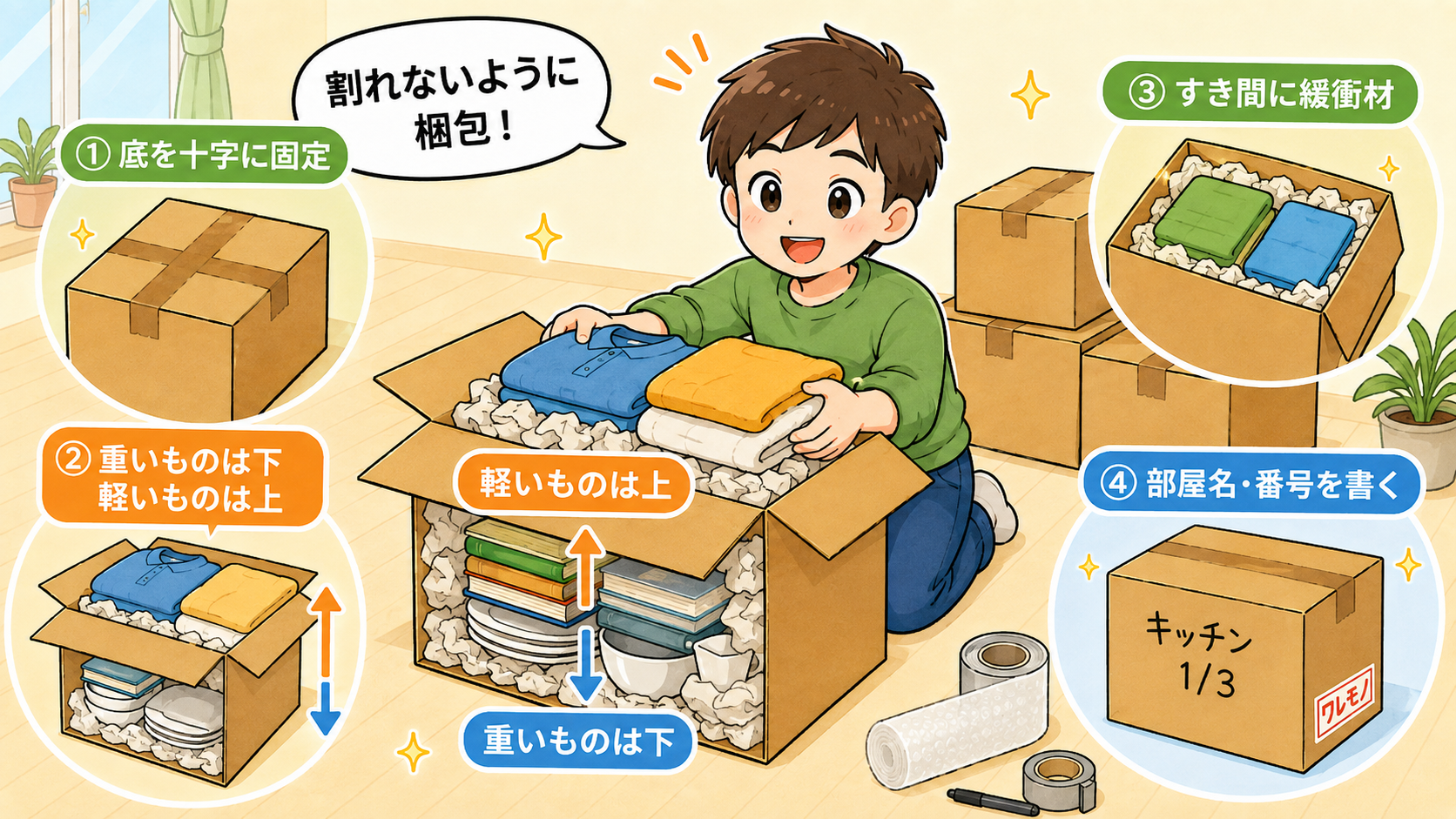段ボールの梱包で破損を防ぐ