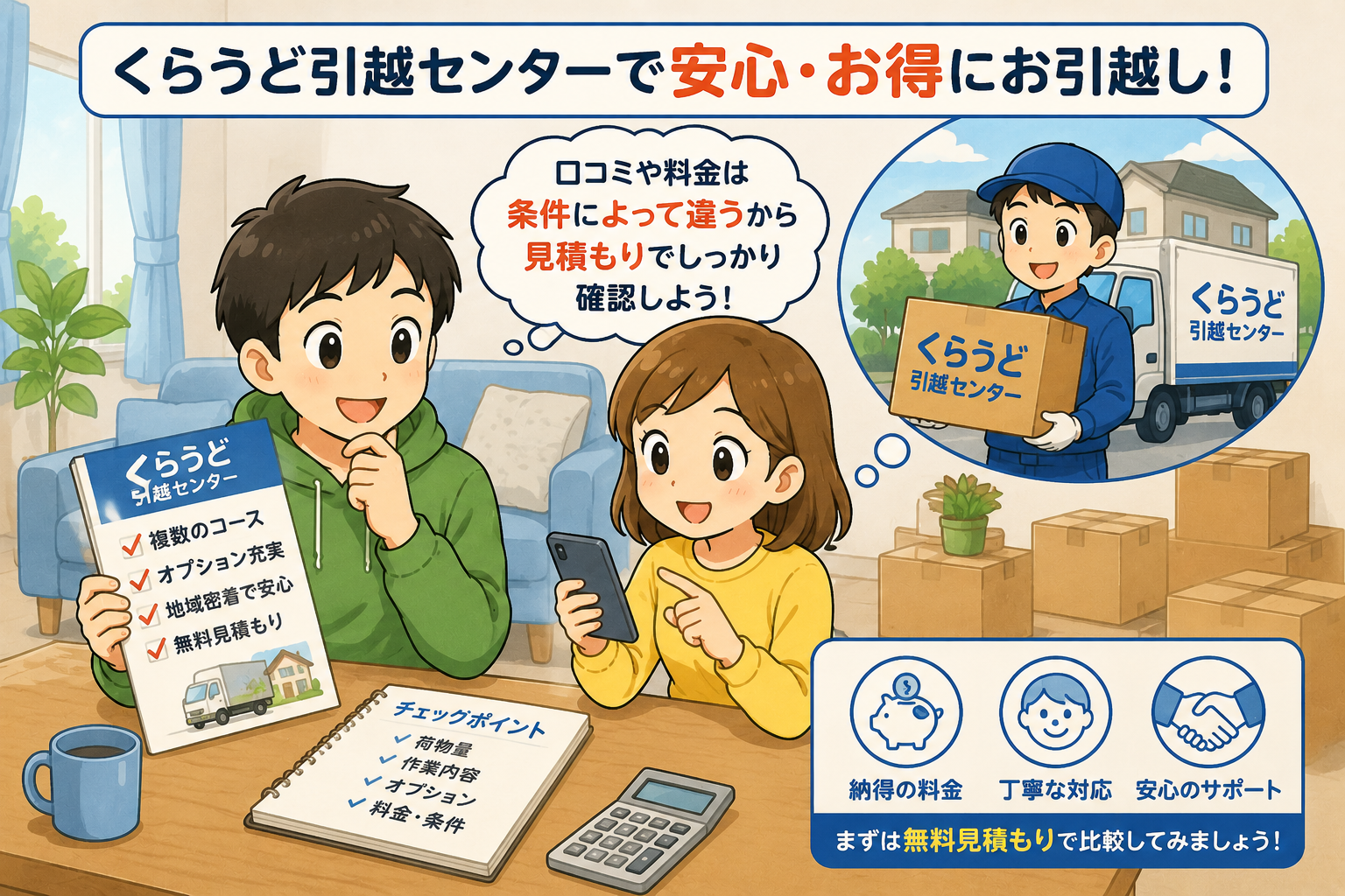 くらうど引越センターの口コミ・評判は？料金・プランと注意点