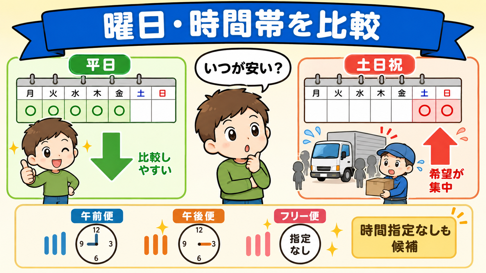 曜日と時間帯はどちらが安い?