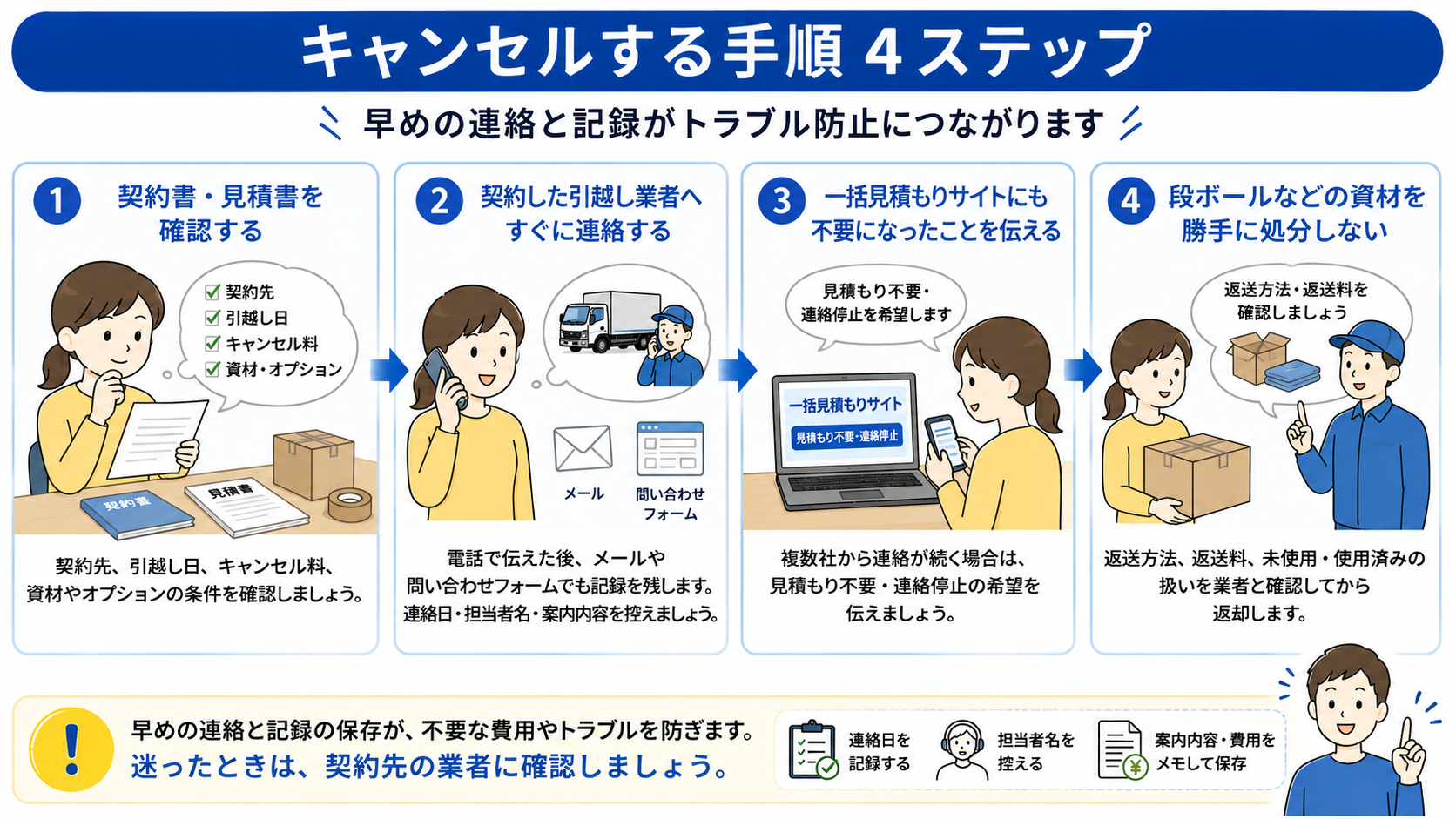 キャンセルする手順