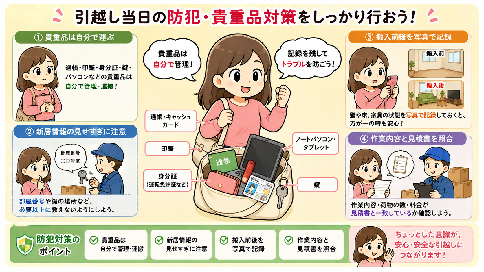 一人暮らし女性の防犯・貴重品対策