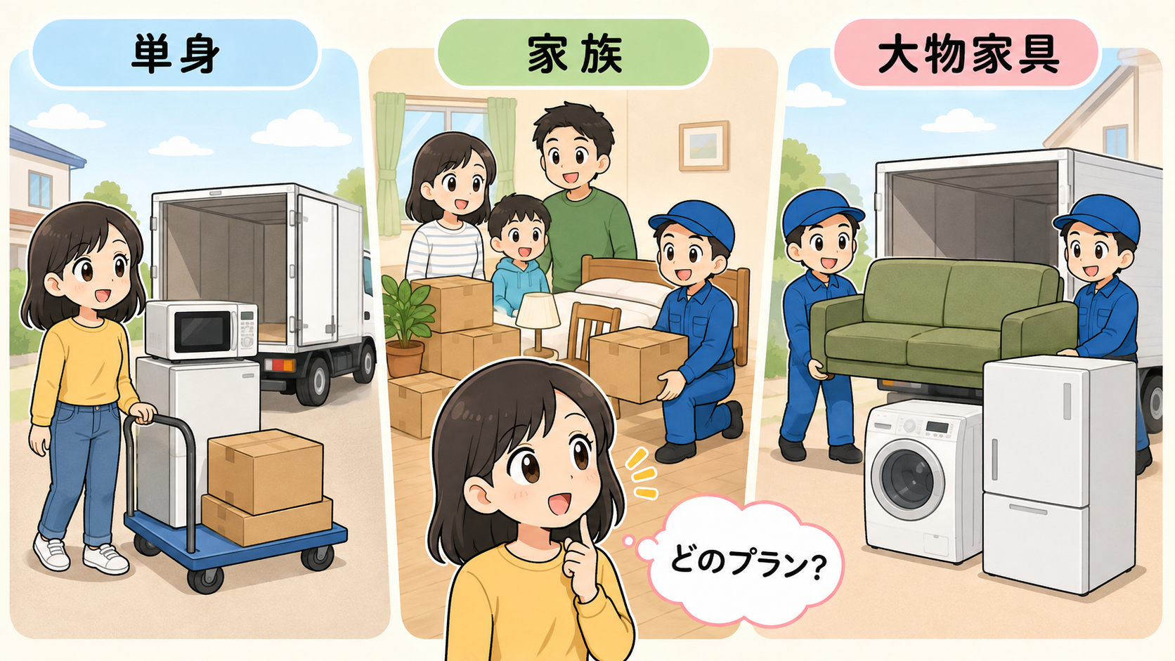 公式サイトで確認できる引越しプラン