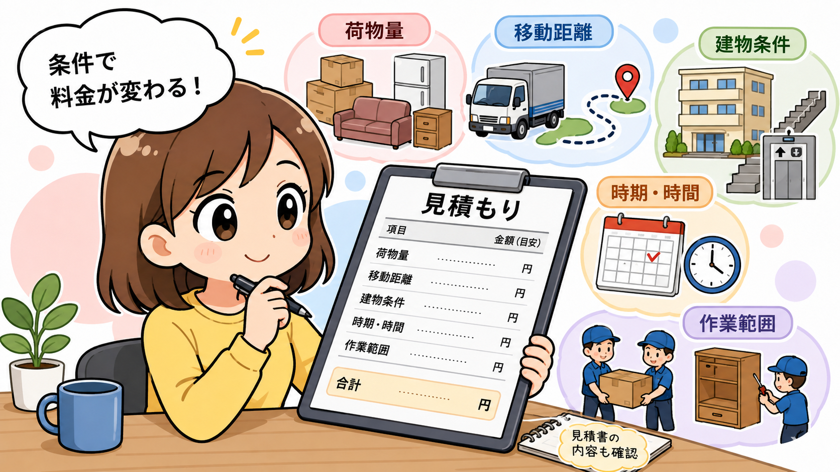 料金は荷物量と作業条件で変わる