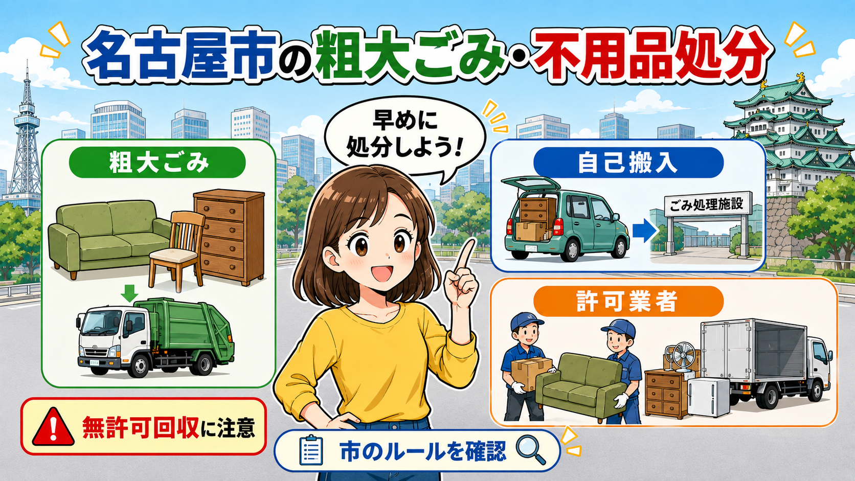 名古屋市の粗大ごみ・不用品処分