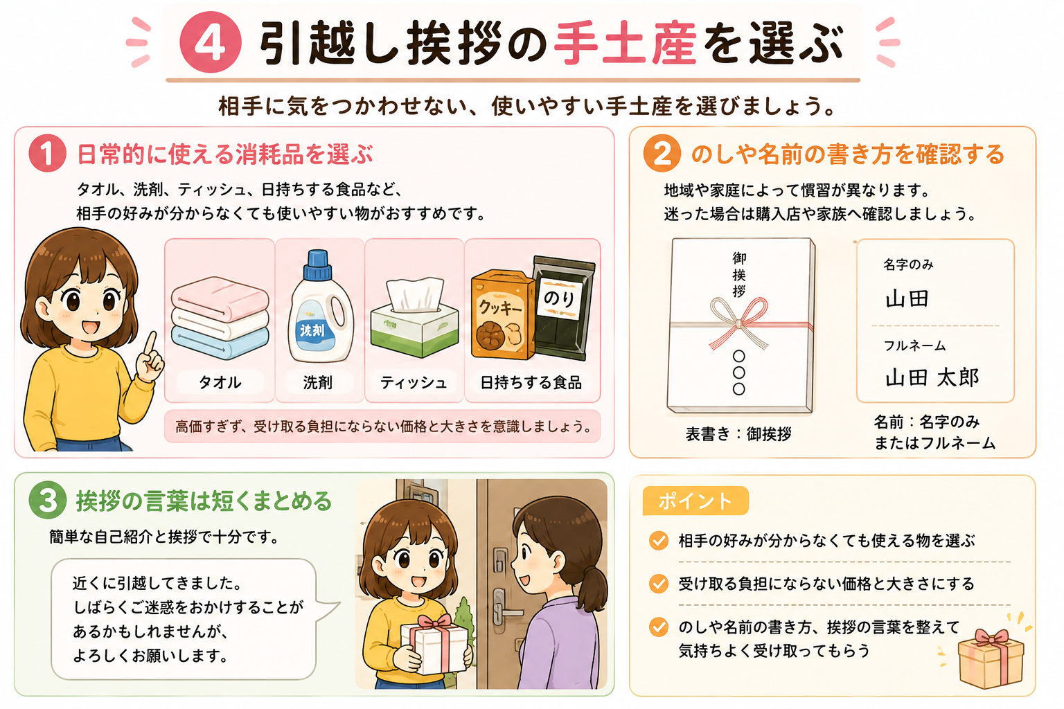 引越し挨拶の手土産を選ぶ