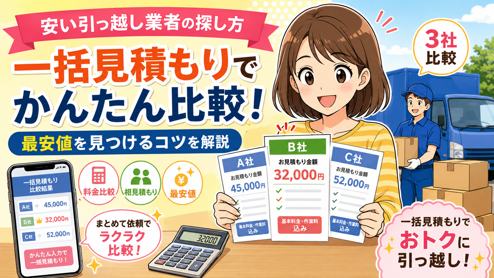 安い引っ越し業者の探し方と一括見積もり！